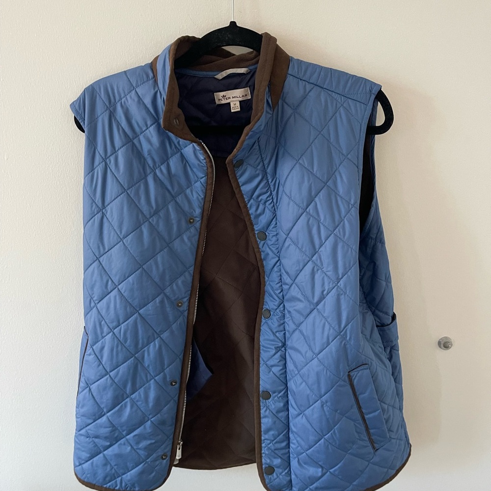 Peter Millar Quilted Blue and Brown Vest